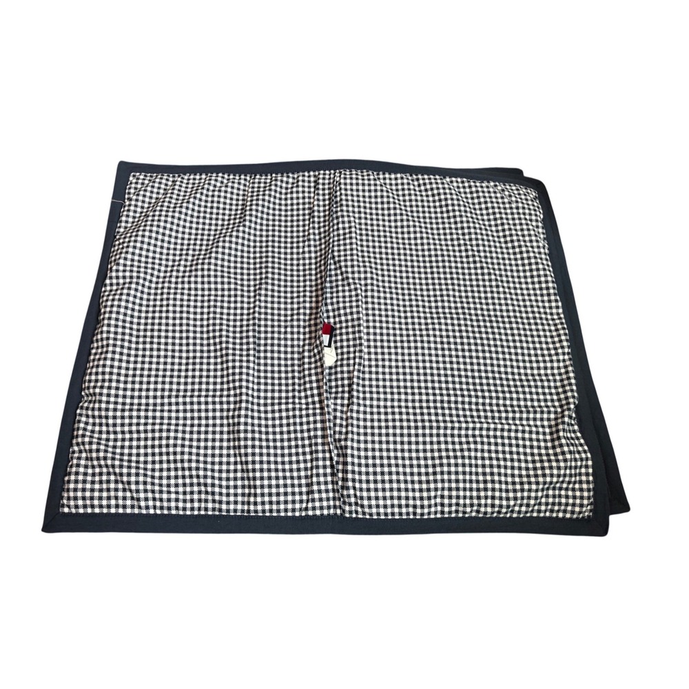 2 Tommy Hilfiger Quilted Pillow Shams Navy Blue Gingham Check Standard